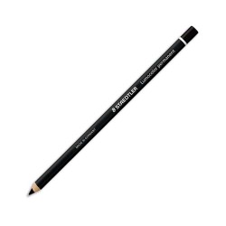 STAEDTLER Boîte de 12 crayons marqueur à sec permanent,  toutes surfaces, coloris Noir GLASOCHROM