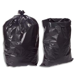 Boîte de 100 sacs poubelles 130 litres Noir très résistant 75 microns