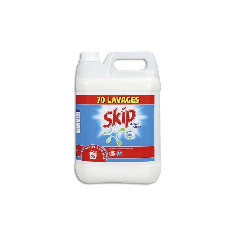SKIP Bidon de 5 Litres Lessive liquide standard 70 lavages anti : calcaire, corrosion et redéposition