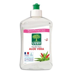 L'ARBRE VERT Flacon de 500 ml Liquide vaisselle mains parfum aloe vera Ecolabel