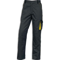 DELTA PLUS Pantalon D-Match 65% polyester 35% coton 6 poches fermeture zip Gris Jaune Taille L