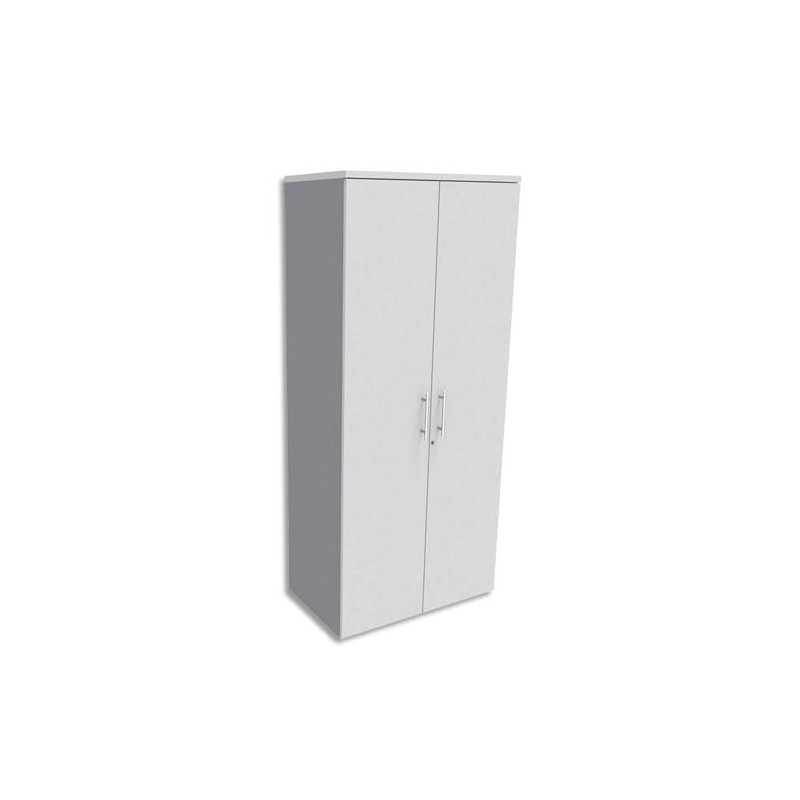 SIMMOB Armoire Haute aluminium 4 tablettes avec porte, top Blanc perle EXPRIM - Dim L80 x H180 x P47 cm