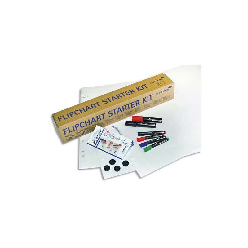 LEGAMASTER Kit de démarrage pour chevalet avec papier, marqueurs, aimants.