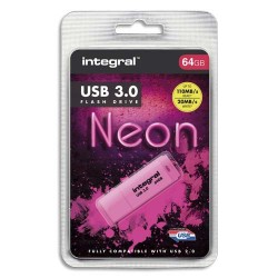 INTEGRAL Clé USB 3.0 Neon 64Go Rose INFD64GoNEONPK3.0
