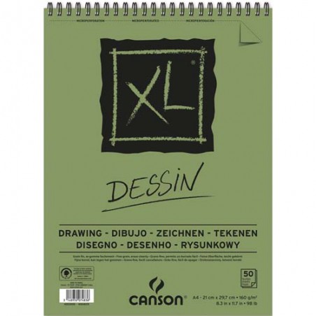 CANSON Bloc de 50 feuilles de papier dessin XL DESSIN 10 160g grand format A4
