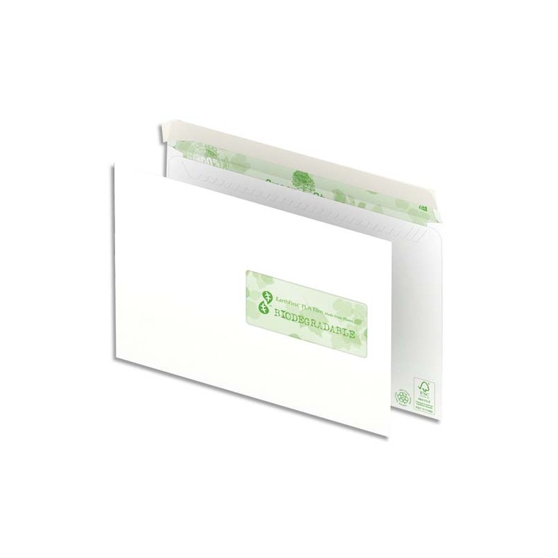 OXFORD Boîte de 500 enveloppes recyclées extra Blanches 90g format C5 162x229 mm avec fenêtre 45x100 mm