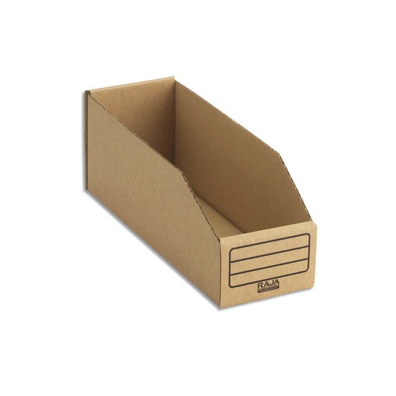 Paquet de 50 bacs à bec de stockage en carton brun - Dimensions : L10,1 x H11,2 x P30,1 cm