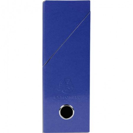 EXACOMPTA Boîte de transfert Iderama, carte lustrée pelliculée, dos 9,5 cm, 34x26 cm, coloris Bleu foncé
