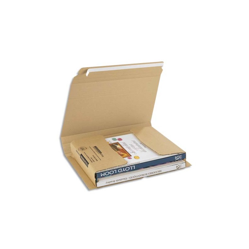 Etui postal en carton brun, fermeture adhésive Standard - Dimensions : L33 x H1 x P25 cm