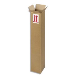 Caisse longue en carton brun simple cannelure - Dimensions : L80 x H15 x P15 cm