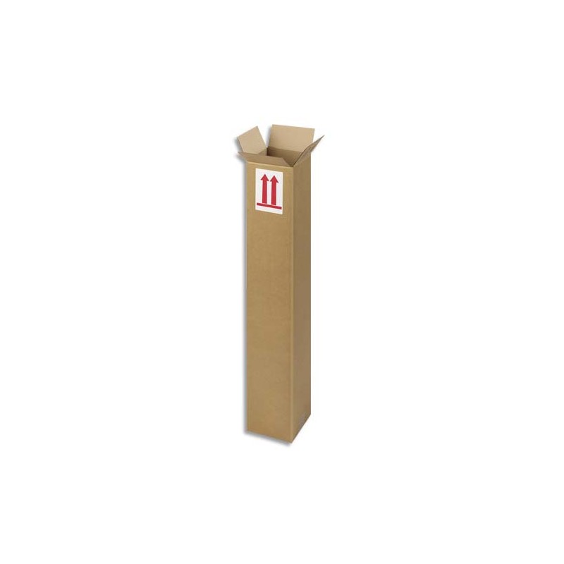 Caisse longue en carton brun simple cannelure - Dimensions : L80 x H15 x P15 cm