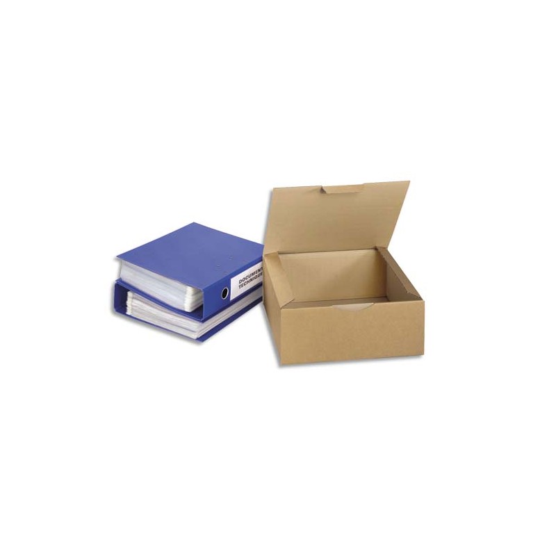 Boîte postale en carton brun simple cannelure - Dimensions : L33 x H8 x P25 cm