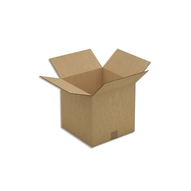 Paquet de 15 caisses américaines en carton brun double cannelure - Dim. : L30 x H30 x P30 cm