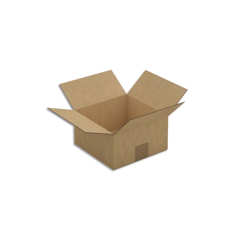 Paquet de 25 caisses américaines en carton brun simple cannelure - Dim. : L20 x H11 x P20 cm