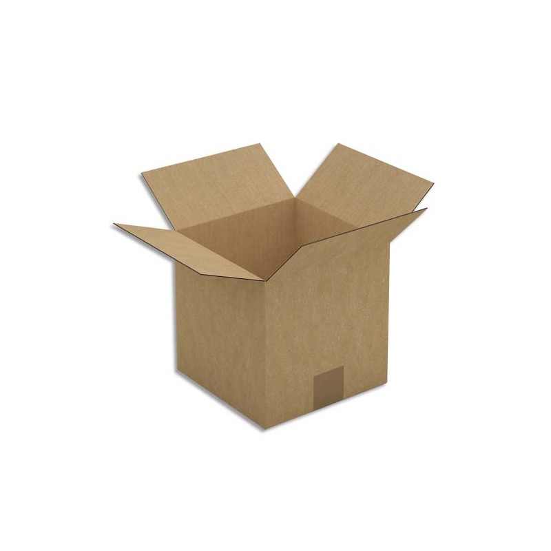 Paquet de 25 caisses américaines en carton brun simple cannelure - Dim. : L20 x H20 x P20 cm