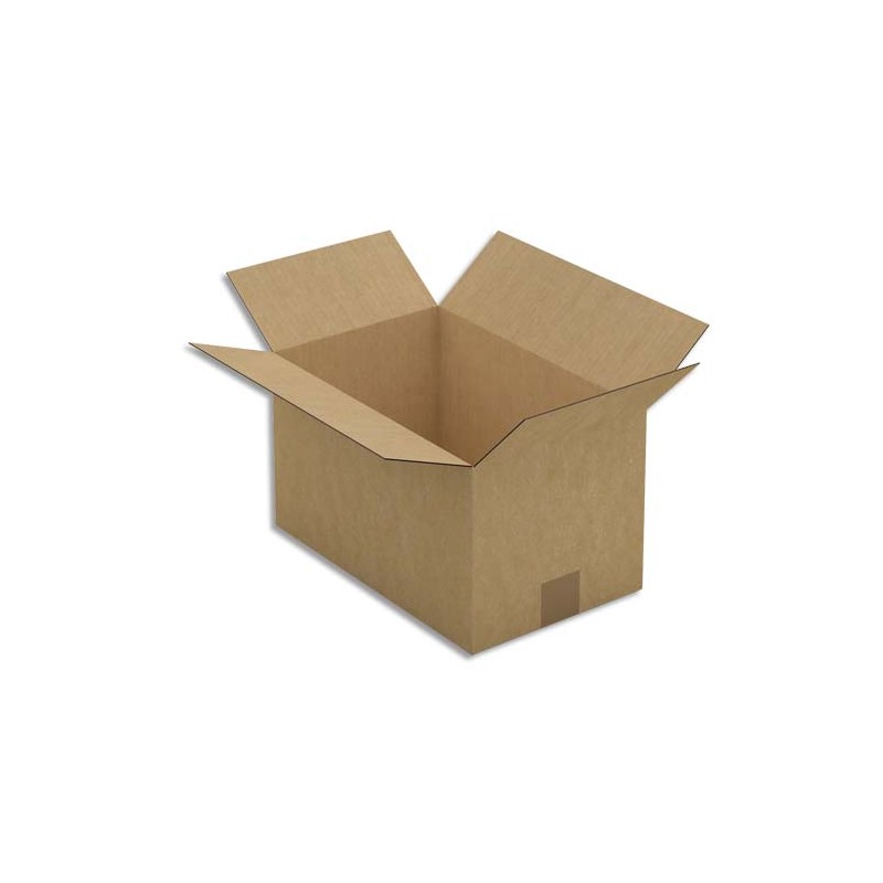 Paquet de 25 caisses américaines en carton brun simple cannelure - Dim. : L35 x H20 x P22 cm