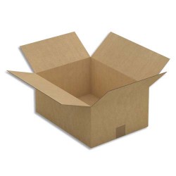 Paquet de 25 caisses américaines en carton brun simple cannelure - Dim. : L40 x H18 x P30 cm