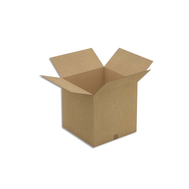 Paquet de 20 caisses américaines en carton brun simple cannelure - Dim. : L50 x H50 x P50 cm