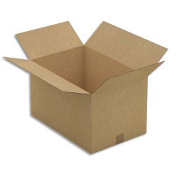 Paquet de 20 caisses américaines en carton brun simple cannelure - Dim. : L54 x H32 x P36 cm