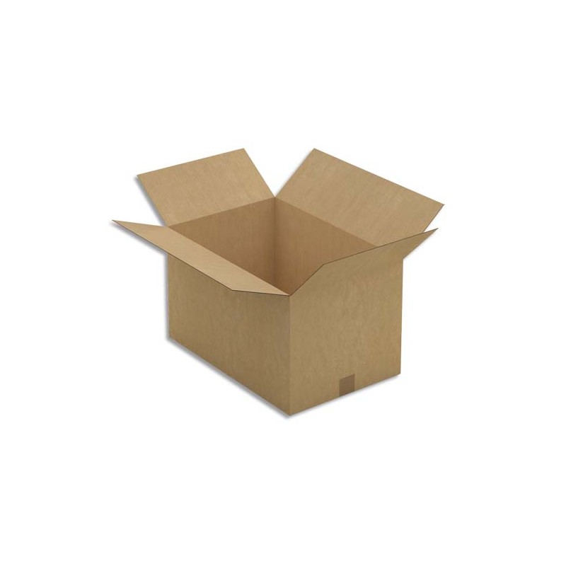 Paquet de 20 caisses américaines en carton brun simple cannelure - Dim. : L54 x H32 x P36 cm