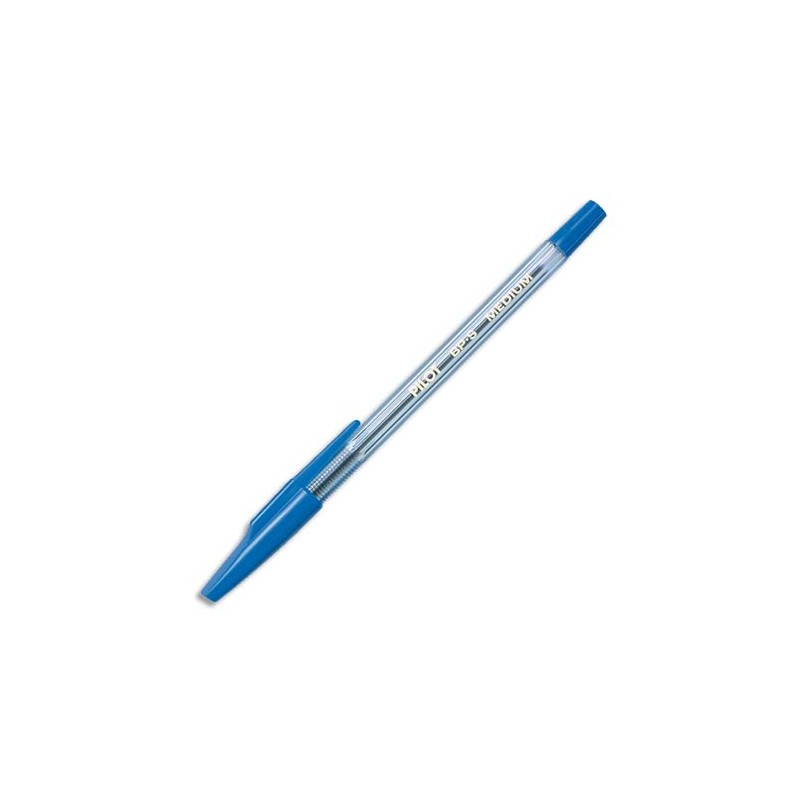 PILOT Stylo à bille rechargeable pointe moyenne encre Bleue corps plastique cristal avec capuchon BP-SM