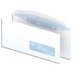Boîte de 1000 enveloppes Blanches gommées 80g mise sous pli automatique DL2 114X229 fenêtre 35x100