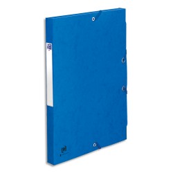 OXFORD Boîte de classement BOSTON à élastiques en carte lustrée 7/10e, 600g. Dos 2,5 cm. Coloris Bleu