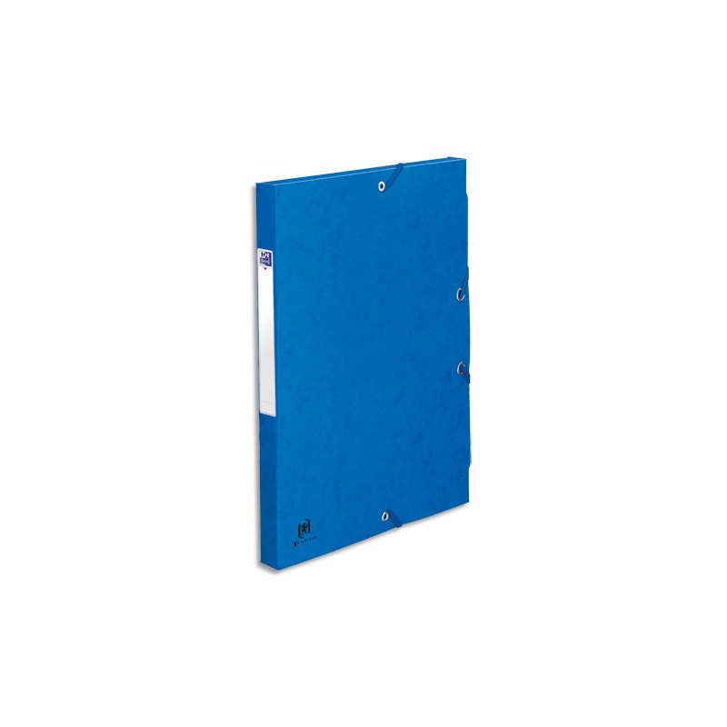 OXFORD Boîte de classement BOSTON à élastiques en carte lustrée 7/10e, 600g. Dos 2,5 cm. Coloris Bleu
