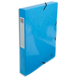 EXACOMPTA Boîte de classement IDERAMA en carte pelliculée 7/10e, 600g. Dos 4 cm. Coloris Bleu