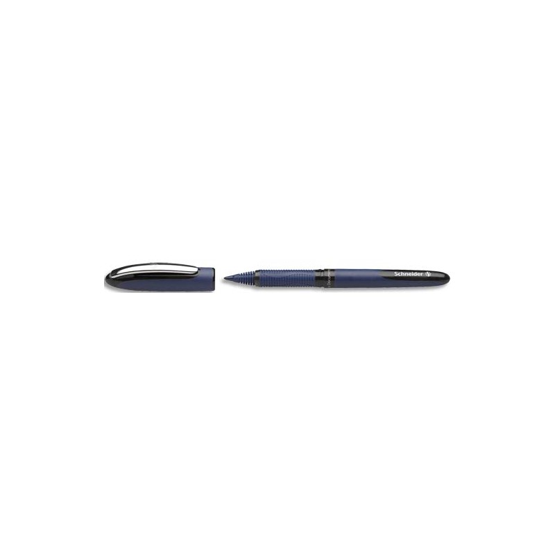 SCHNEIDER Stylo Roller à encre Noir avec pointe Ultra Smooth 0,6mm. Cap-off. Grip ergonomique caoutchouté