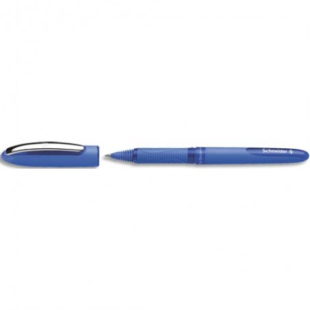 SCHNEIDER Roller à encre Bleu avec pointe conique hybride 0.5 mm. Cap-off. Grip ergonomique caoutchouté.