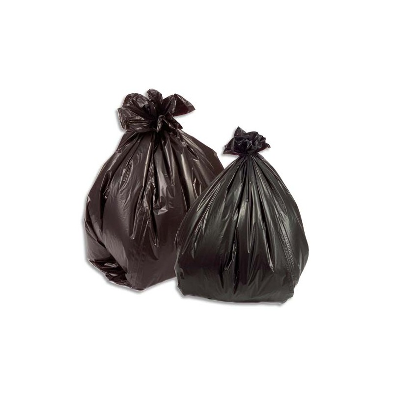 Boîte de 200 sacs poubelles basse densité 100 litres Noir 35 microns