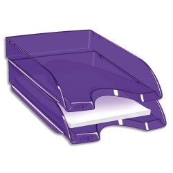 CEP Corbeille à courrier Happy ultra Violet transparent. Dimensions : L34,5 x H6,4 x P26 cm