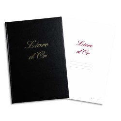 ELVE Livre d’Or format 21x29,7cm Noir 148 pages. Couverture aspect cuir