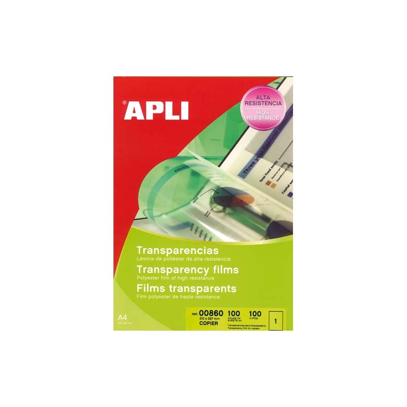 APLI Film transparents pour photocopieur antistatique B/100