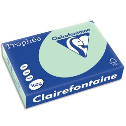 CLAIREFONTAINE Ramette de 250 feuilles papier couleur TROPHEE 160 grammes format A4 Vert 2635