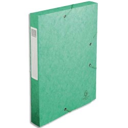 EXACOMPTA Boîte de classement dos 4 cm, en carte lustrée 7/10e coloris Vert