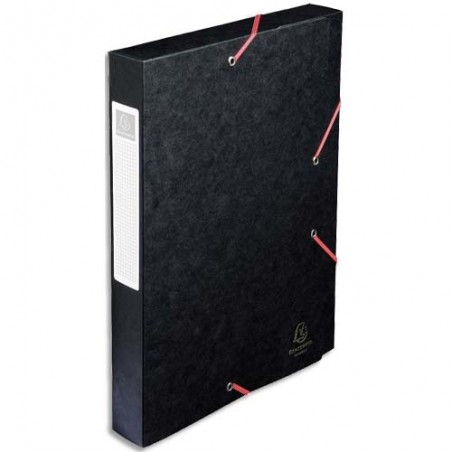 EXACOMPTA Boîte de classement dos 4 cm, en carte lustrée 7/10e coloris Noir