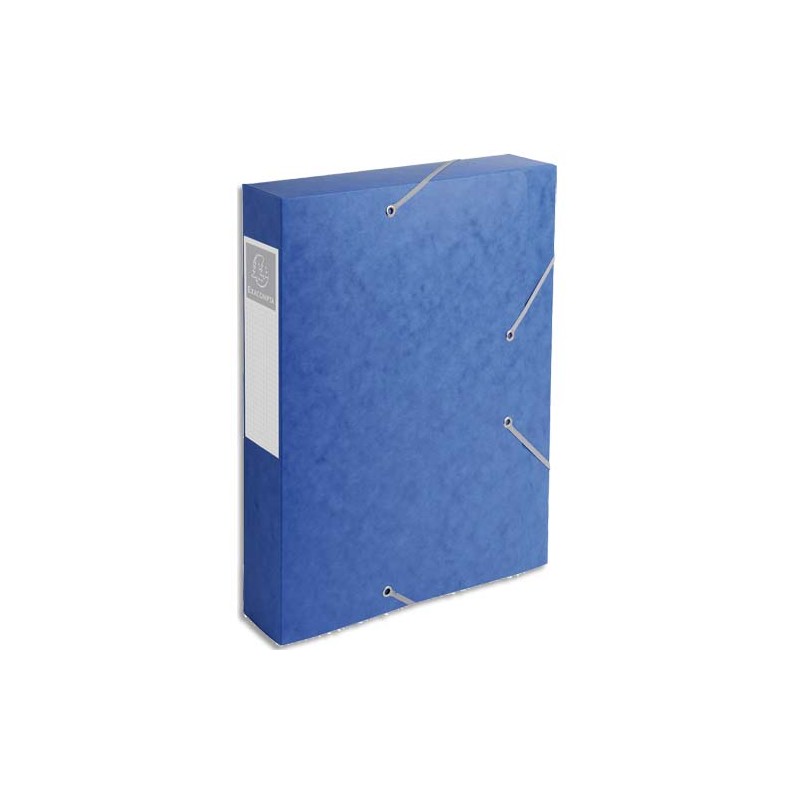 EXACOMPTA Boîte de classement dos 6 cm, en carte lustrée 7/10e coloris Bleu