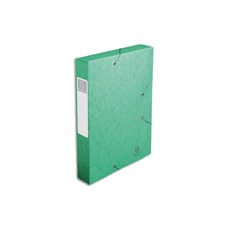 EXACOMPTA Boîte de classement dos 6 cm, en carte lustrée 7/10e coloris Vert