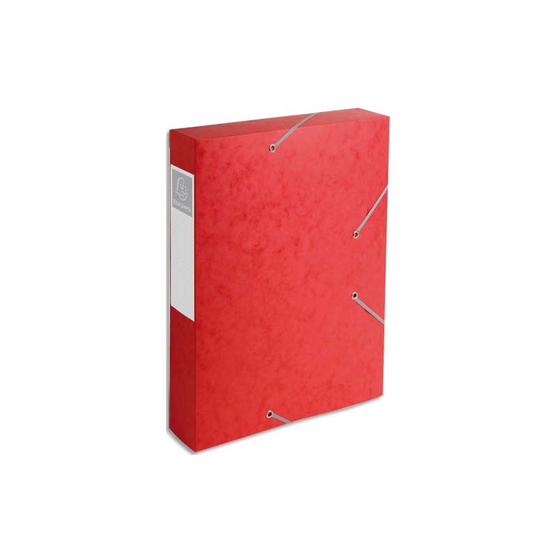 EXACOMPTA Boîte de classement dos 6 cm, en carte lustrée 7/10e coloris Rouge