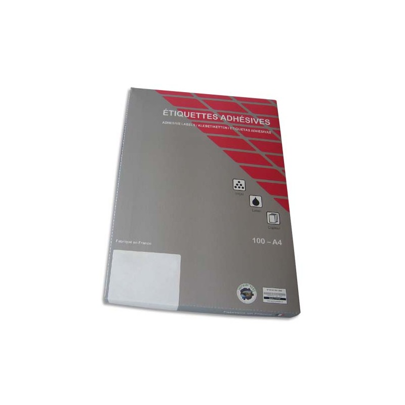 Boîte de 2100 Etiquettes adhésives couleur Jaune - Format : 63,5 x 38,1 mm. Planche A4