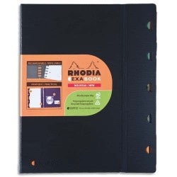 RHODIA Cahier rechargeable EXABOOK spirale 160 pages 90g 5x5 22,5x29,7cm Couverture polypro Noire