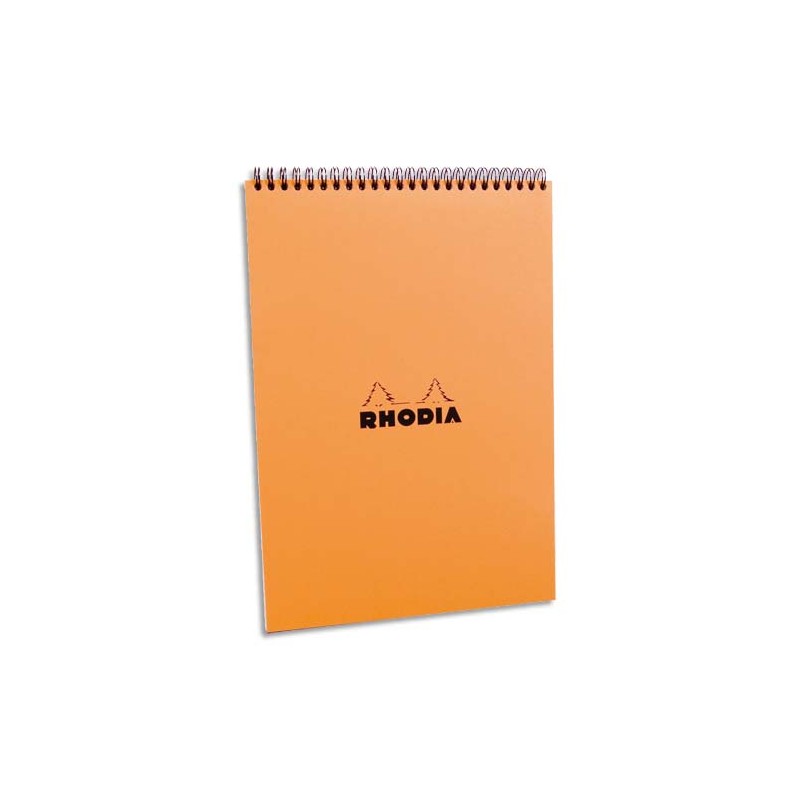 RHODIA Bloc de direction couverture reliure intégrale en-tête Orange 80 feuilles format A4 réglure 5x5