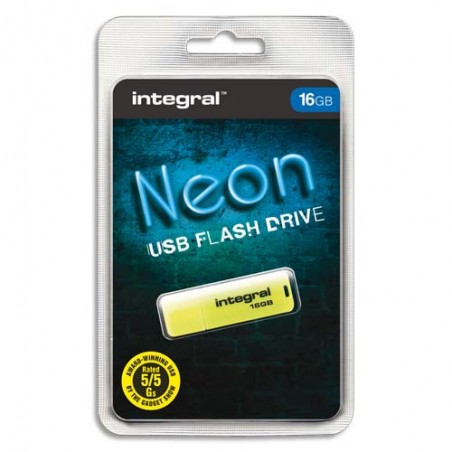 INTEGRAL Clé USB 2.0 NEON 16Go Jaune INFD16GBNEONYL
