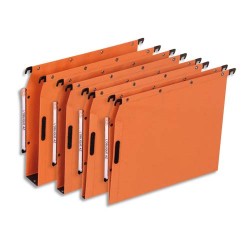OBLIQUE AZ Boîte de 25 dossiers suspendus ARMOIRE en kraft 240g. Fond 30, Velcro. Orange