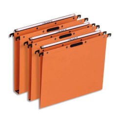 OBLIQUE AZ Boîte de 25 dossiers suspendus TIROIR en kraft 240g. Fond 15, Velcro. Orange