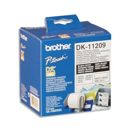 BROTHER Rouleau de 800 étiquettes prédécoupées d'adressage 29x62mm DK11209