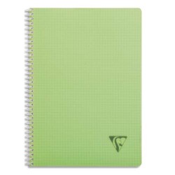 CLAIREFONTAINE Cahier spirale couverture polypro 100 pages A4 grands carreaux