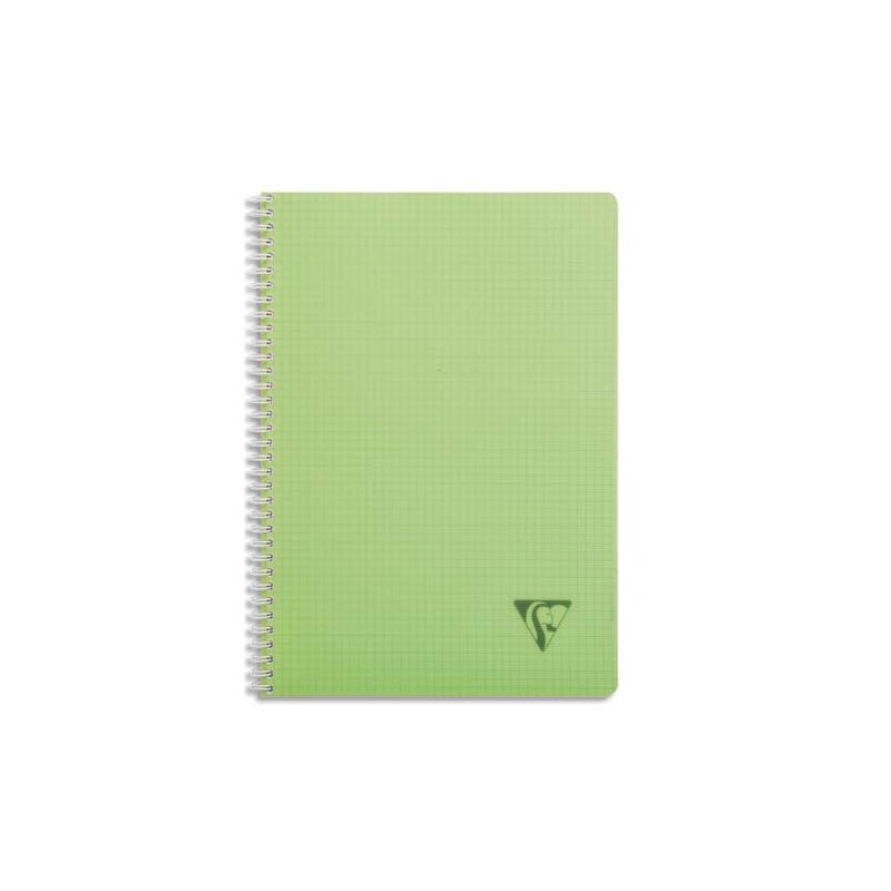 CLAIREFONTAINE Cahier spirale couverture polypro 100 pages A4 grands carreaux
